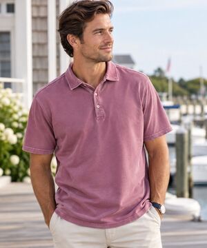 johnnie-O Hangin Out Mens Large Golf Polo Shirt Dusty Pink Short Sleeve Mauve